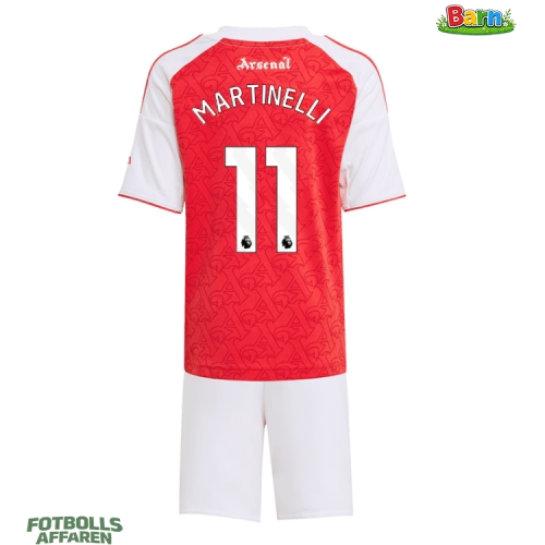 Arsenal Gabriel Martinelli #11 Hemmaställ Barn 2025-26 Kortärmad (+ Korta byxor)